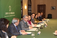 Un momento de la firma del convenio en la Delegacin del Gobierno de la Junta de Andaluca.