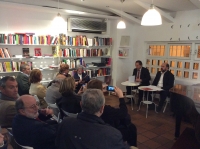 Miguel Agudo y Manuel Torres, durante la presentacin del Manual de Historia del Derecho