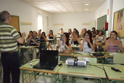 Una sesion del seminario sobre lenguaje de signos