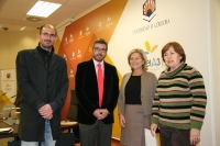 De izda. a dcha., Alfonso  Alba, Miguel ngel Torrico, Carmen Galn y Antonia Parrado, minutos antes de la rueda de prensa.