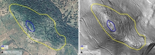 Comparison between what LiDAR detects and the human eye of archaeological remains